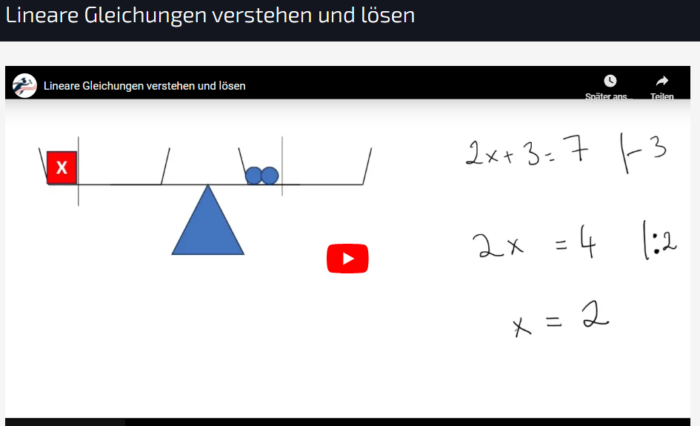 Lineare Gleichungen verstehen