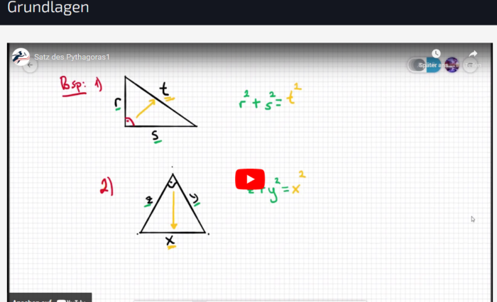Satz des Pythagoras-Grundlagen